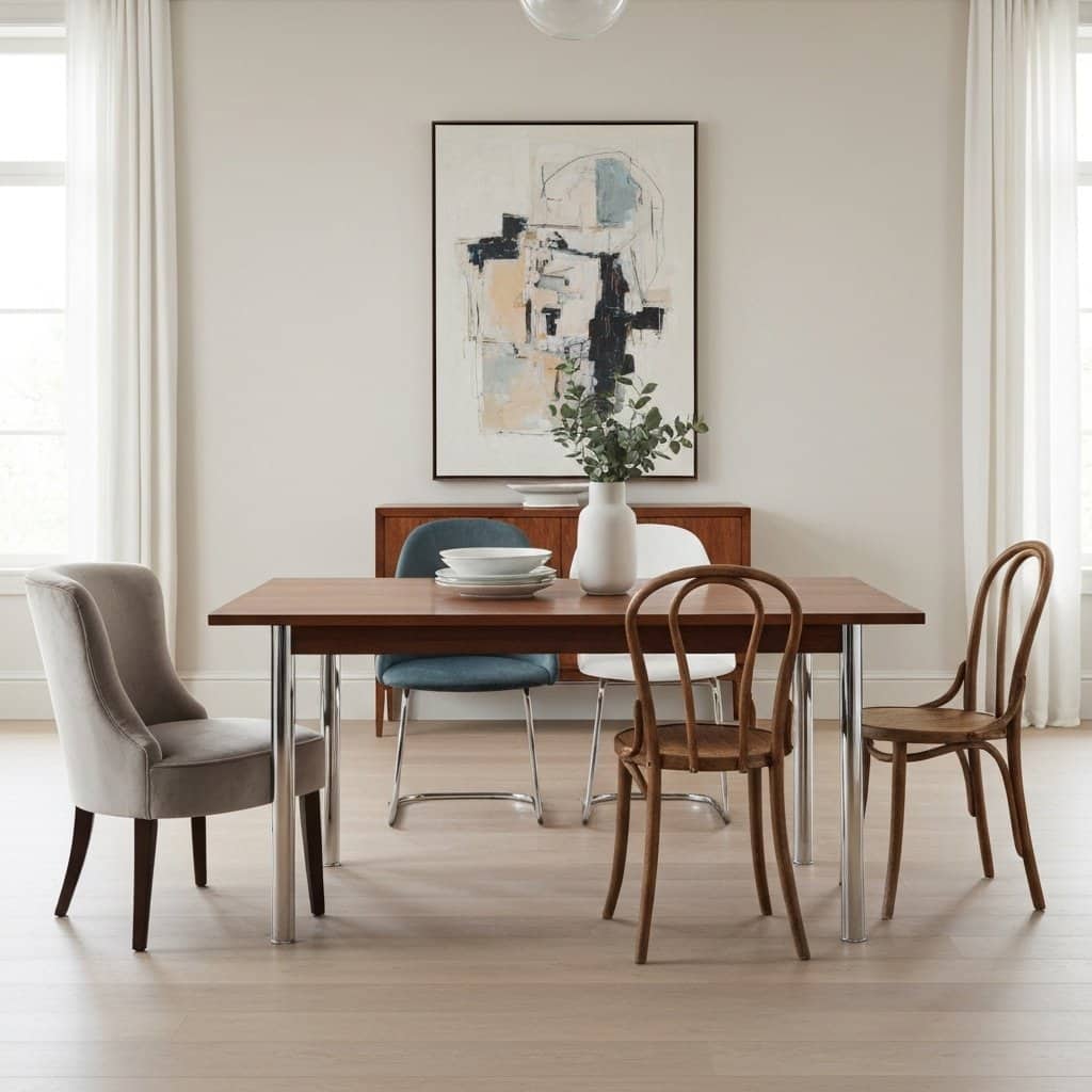 Odważne połączenia: Jak harmonijnie zestawiać różne modele krzeseł przy jednym stole?