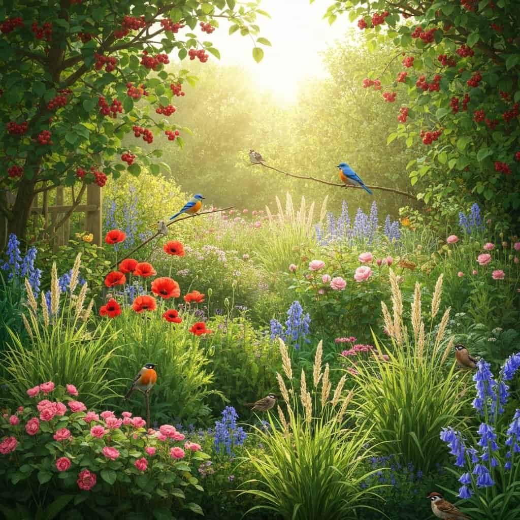 Ogród przyjazny ptakom – rośliny na pokarm i schronienie